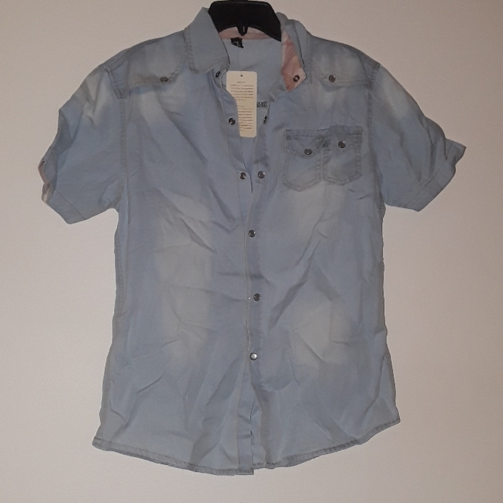 Men's denim button up